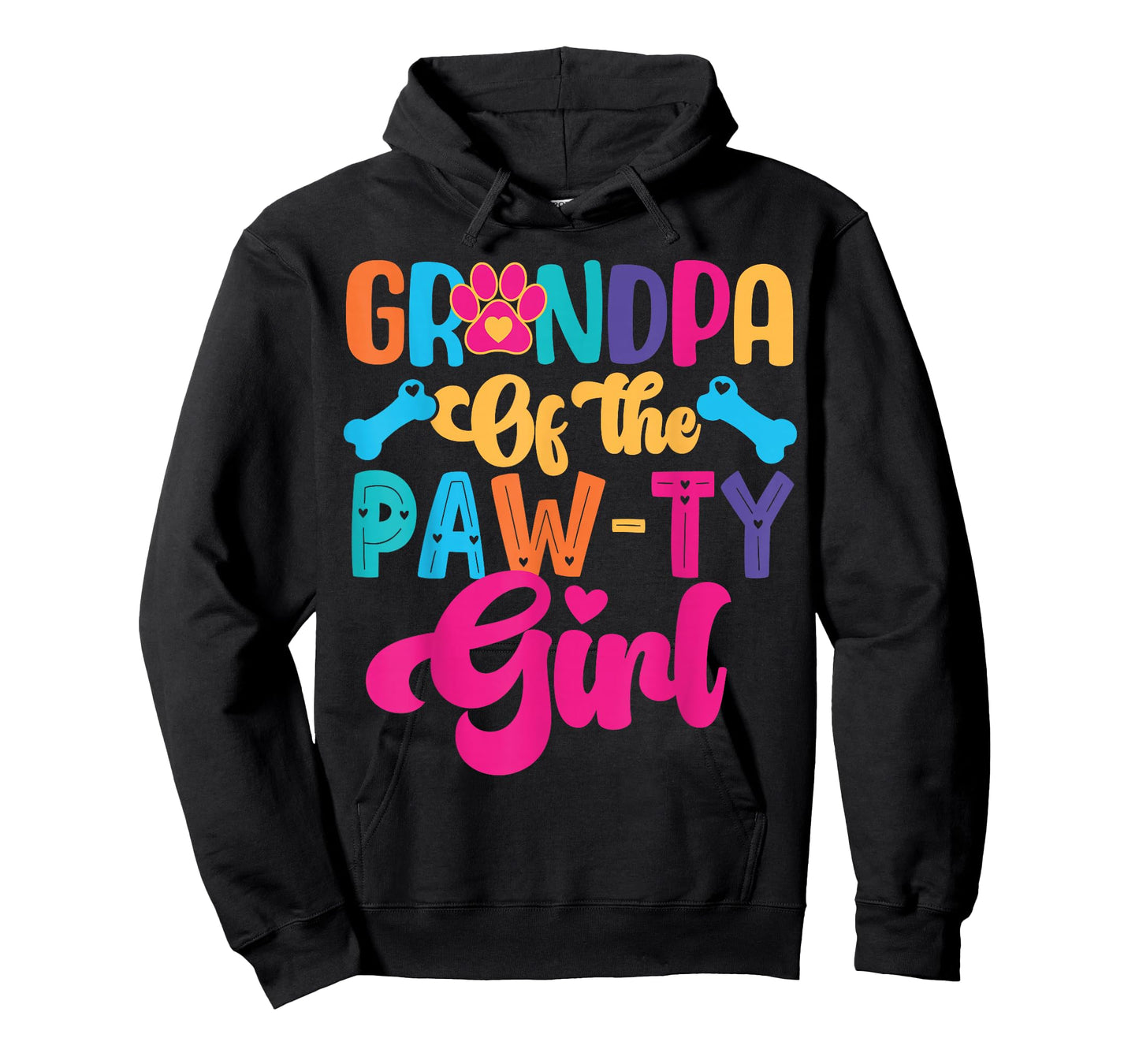 Grandpa Of The Birthday Girl Dog Paw Family Matching Party T-Shirt