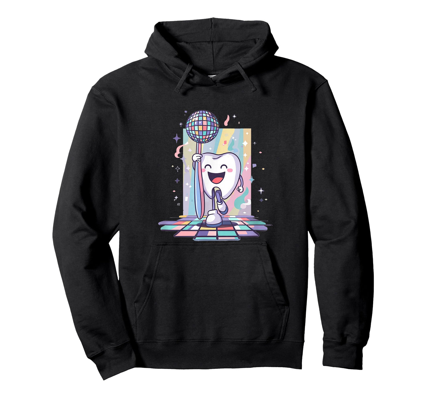 Awesome Tooth with Brush in Retro Disco for Party Lovers T-Shirt