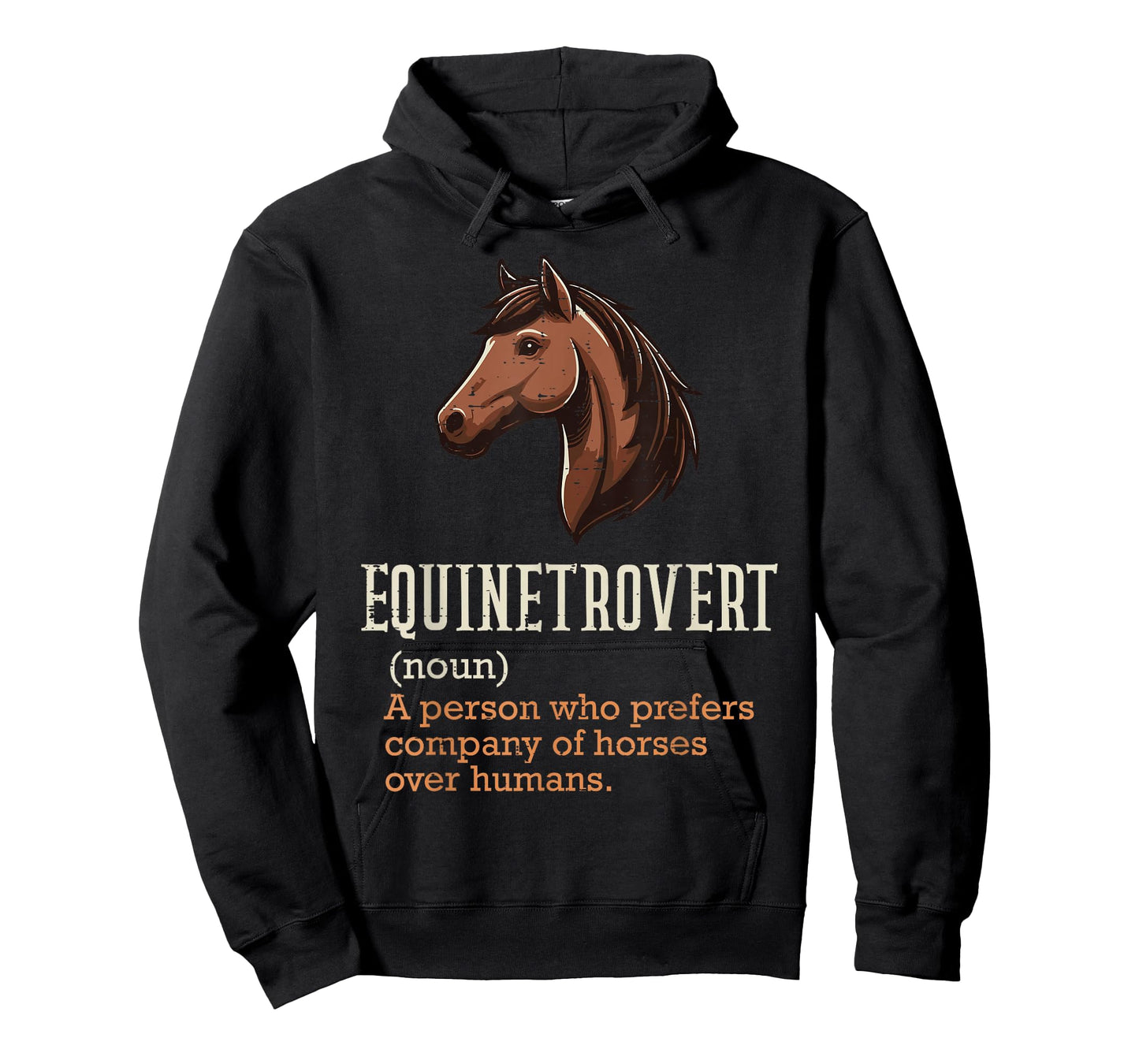Horse Equinetrovert Definition Fun Equestrian Women Men Kids T-Shirt