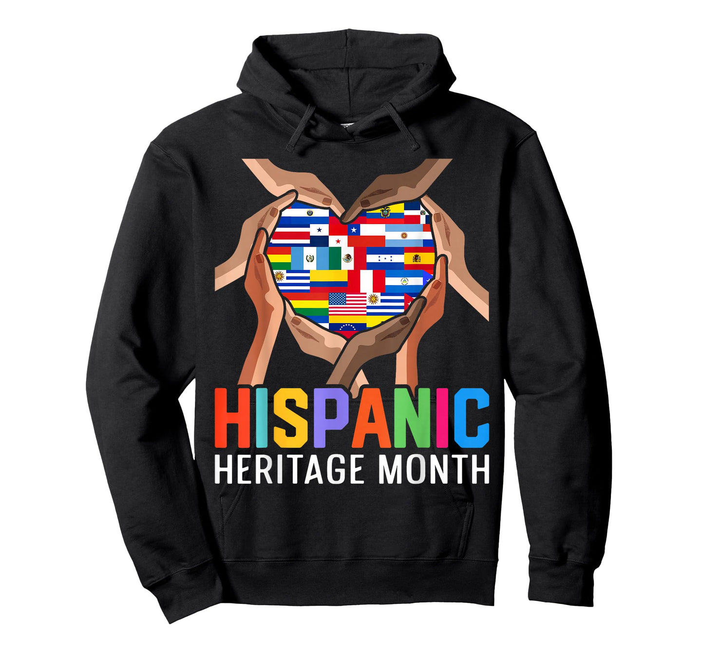 Latin Countries Hands Heart Flags Hispanic Heritage Month T-Shirt