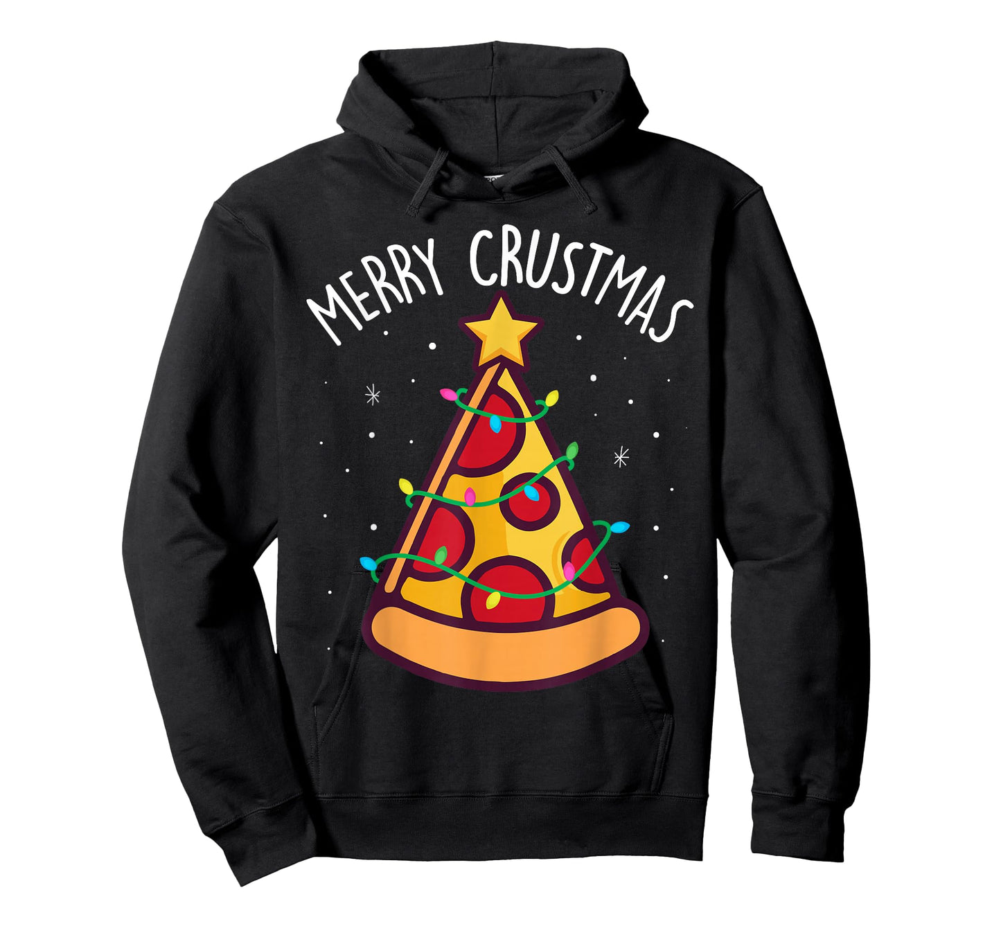 Funny Merry Crustmas Pizza Christmas Tree Kids Toddler Sleep T-Shirt