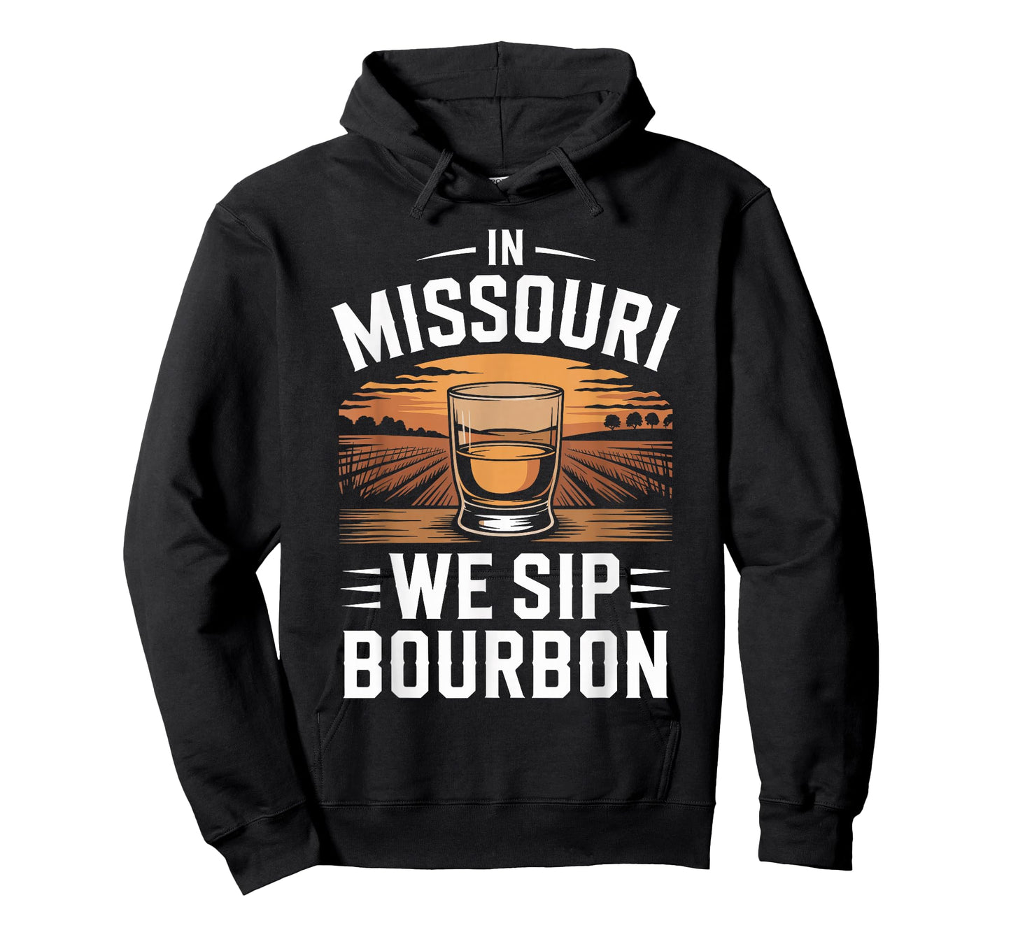in Missouri We Sip Bourbon Vintage Sunset Whiskey T-Shirt