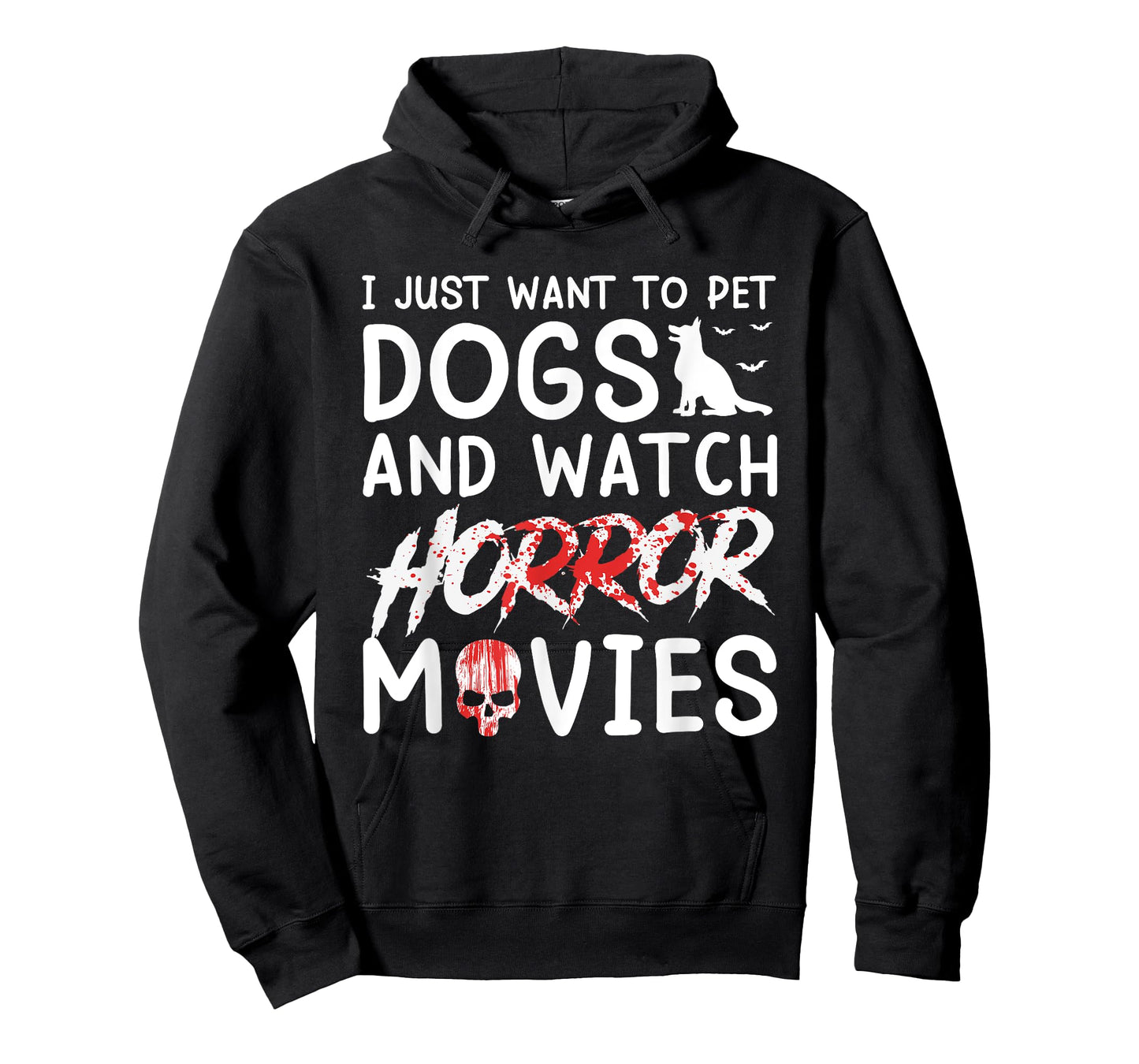 I Just Want To Pet Dogs And Watch Horror Movies Halloween T-Shirt