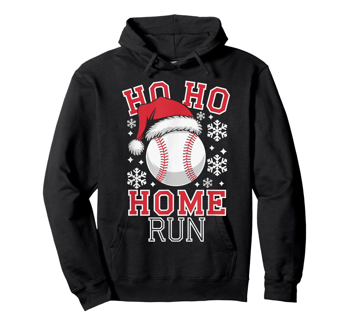 Christmas Santa Baseball Home Run Ho Ho Home Run T-Shirt, Unisex-Adults, Unisex-Kids, Black, Small, Short Sleeve, T-Shirt