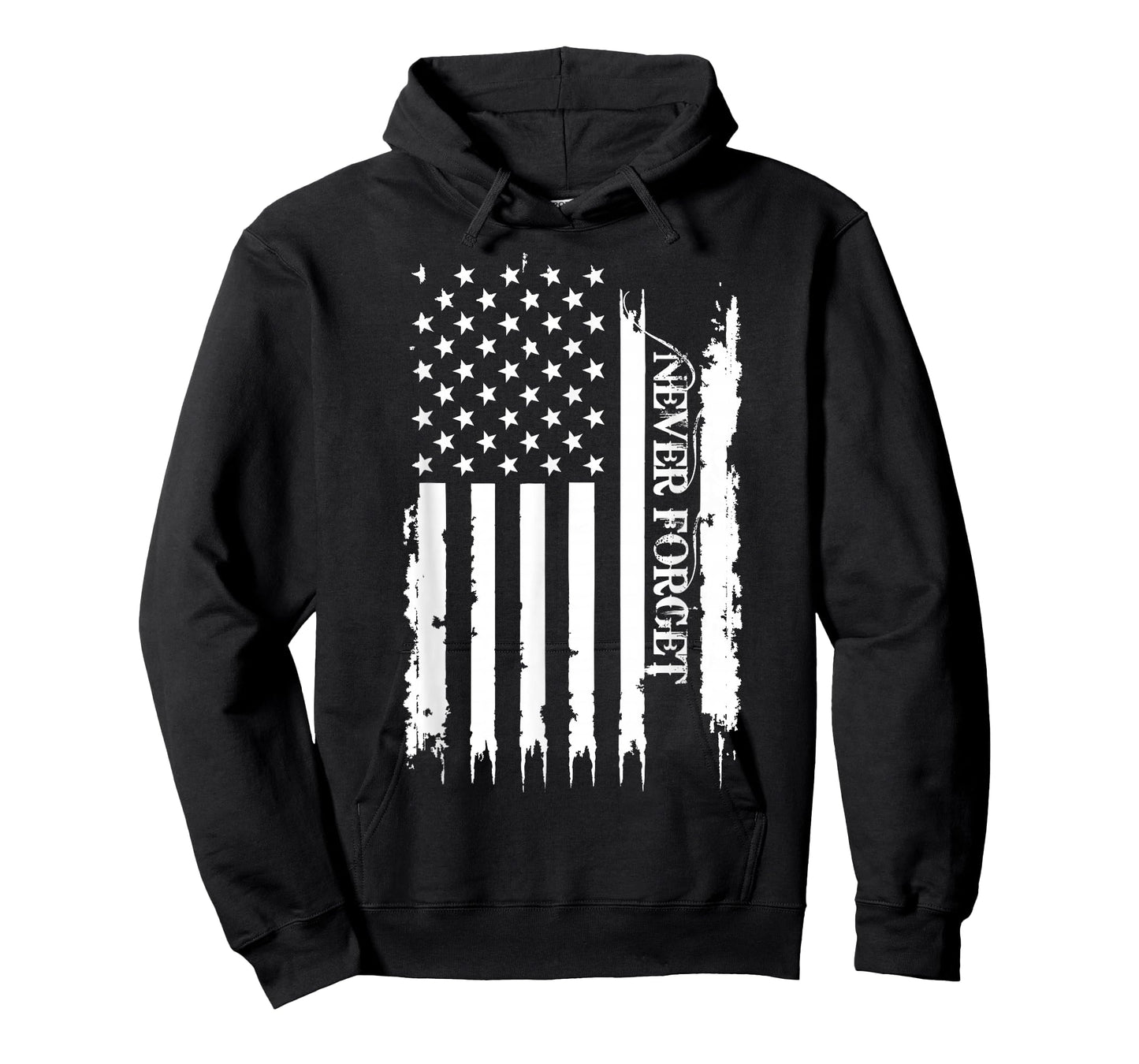 Never Forget United States Distressed w US Flag T-Shirt