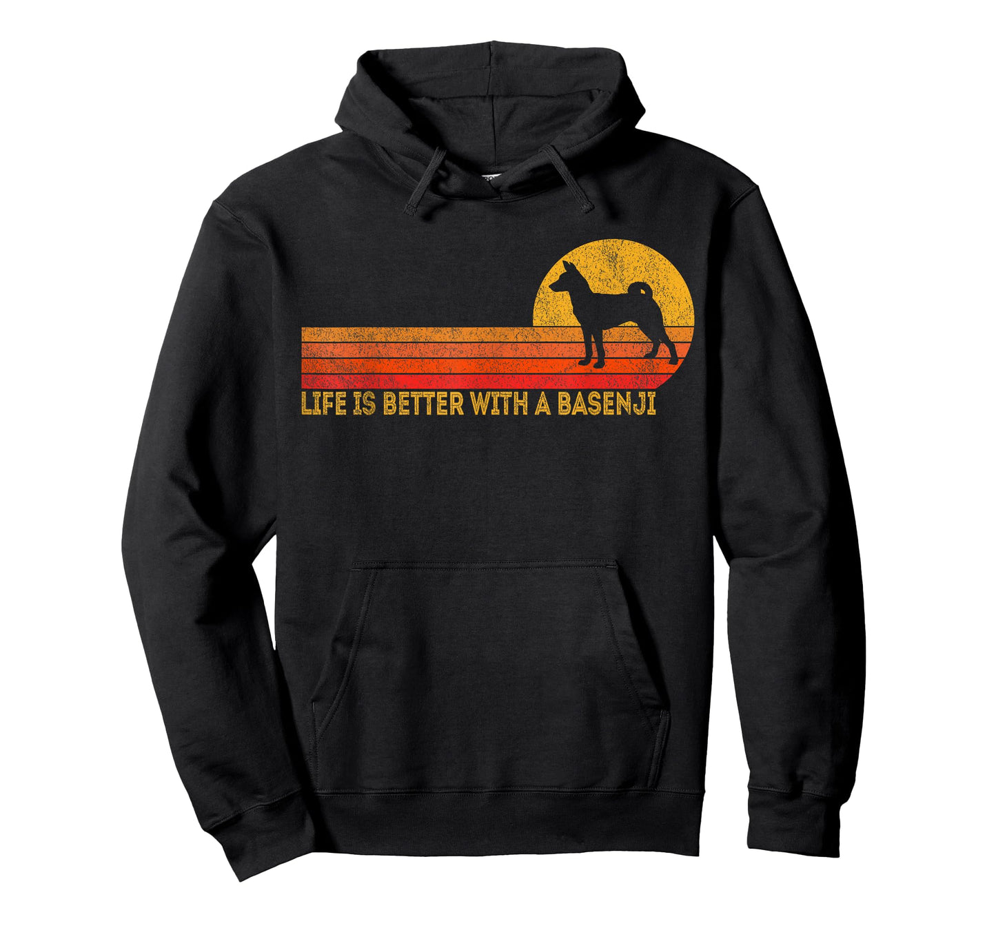 Life Is Better With A Basenji Retro Basenji Dog Vintage T-Shirt for Men Women Girls Kids