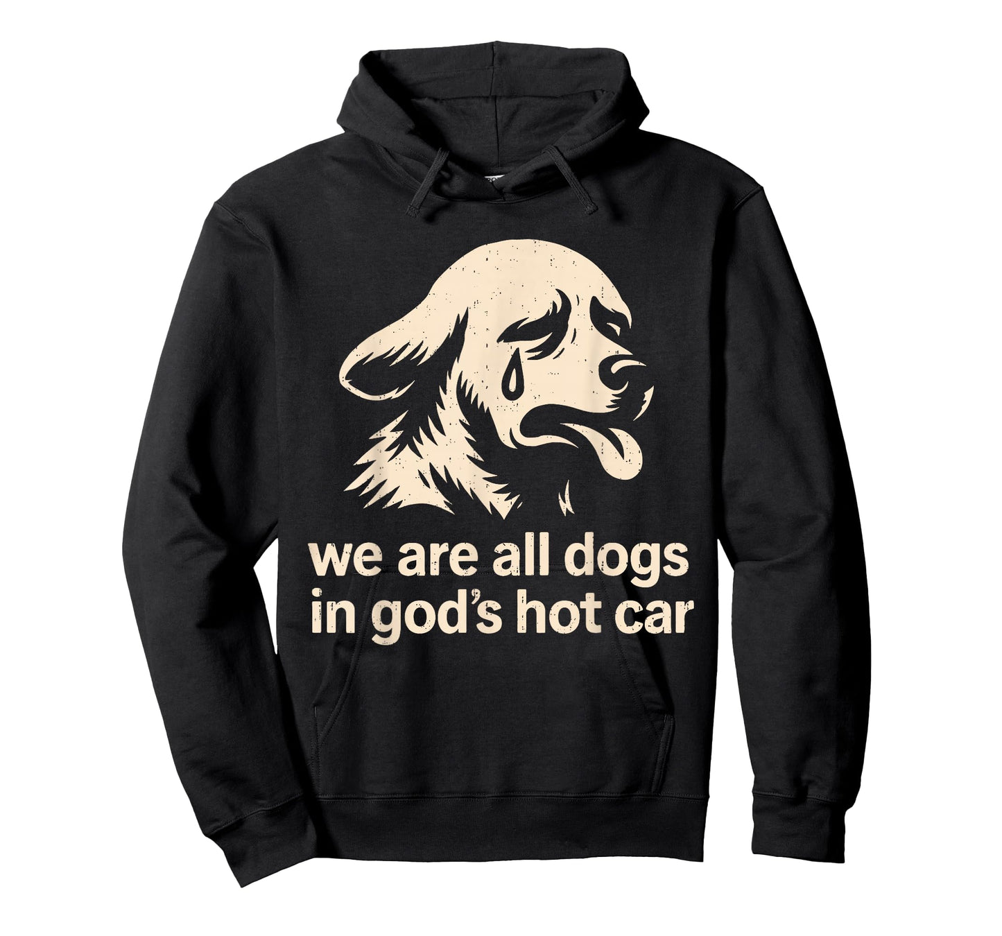 Funny We are All Dogs in God's Hot Car Sad Dog Genz Meme T-Shirt