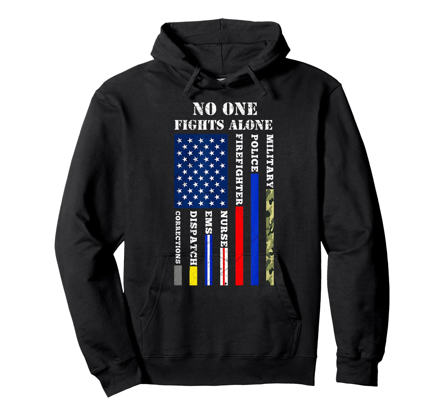 No One Fights Alone USA Flag T-Shirt for 4th July T-Shirt