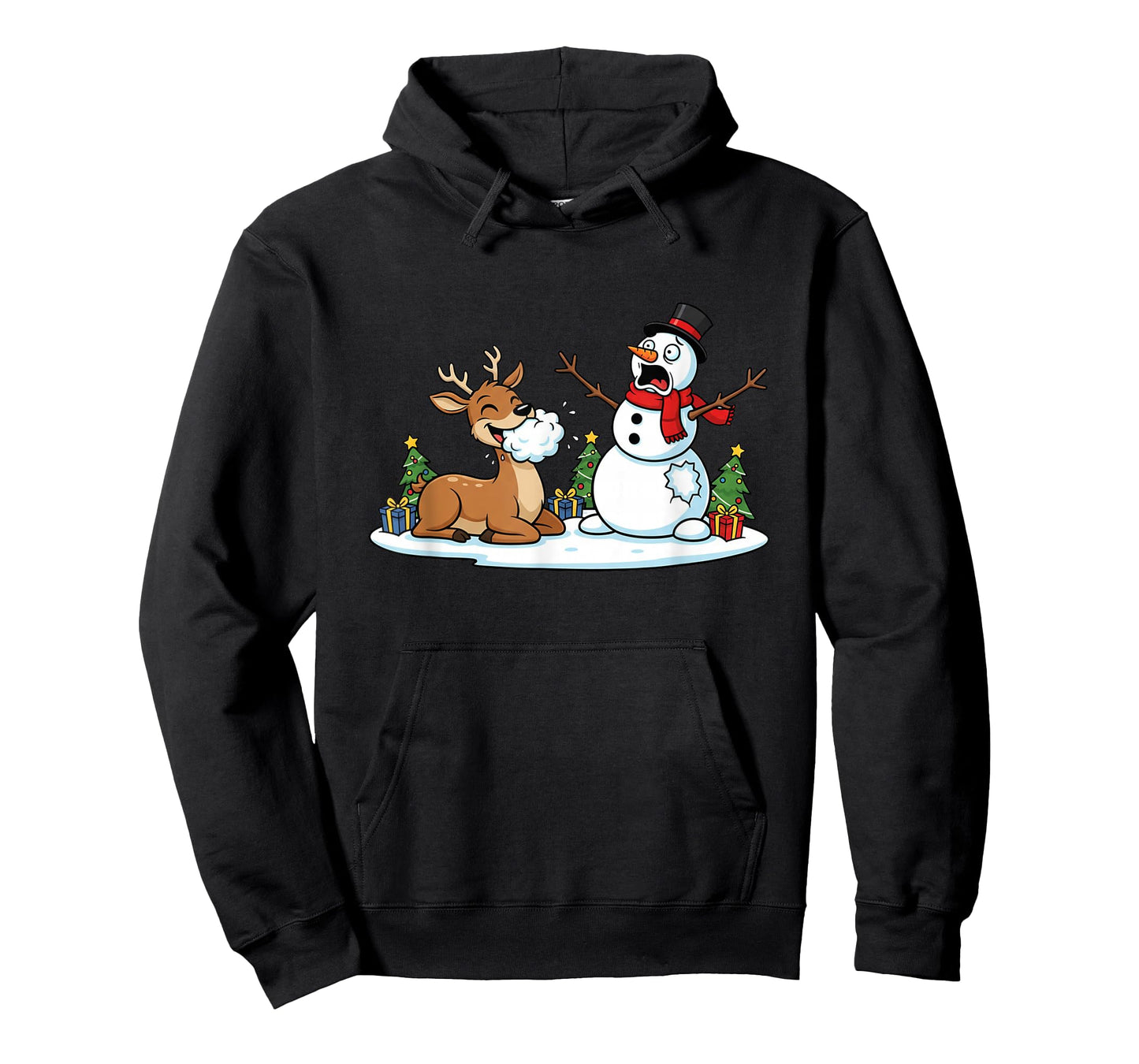 Funny Deer Snowman Christmas Tree Xmas Womens Mens Kids T-Shirt