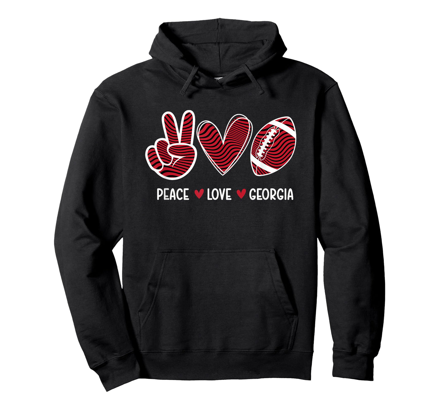 Peace Love Georgia - Georgia Football Lover Game Day T-Shirt