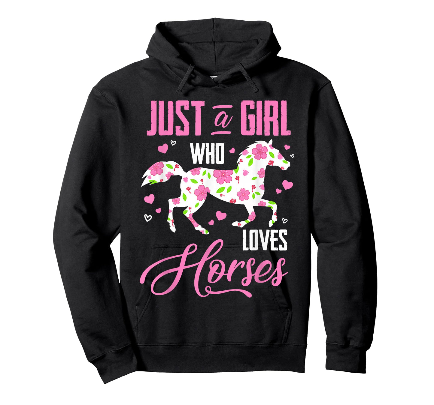 Just A Girl Who Loves Horses Floral Horse Equestrian Quote T-Shirt