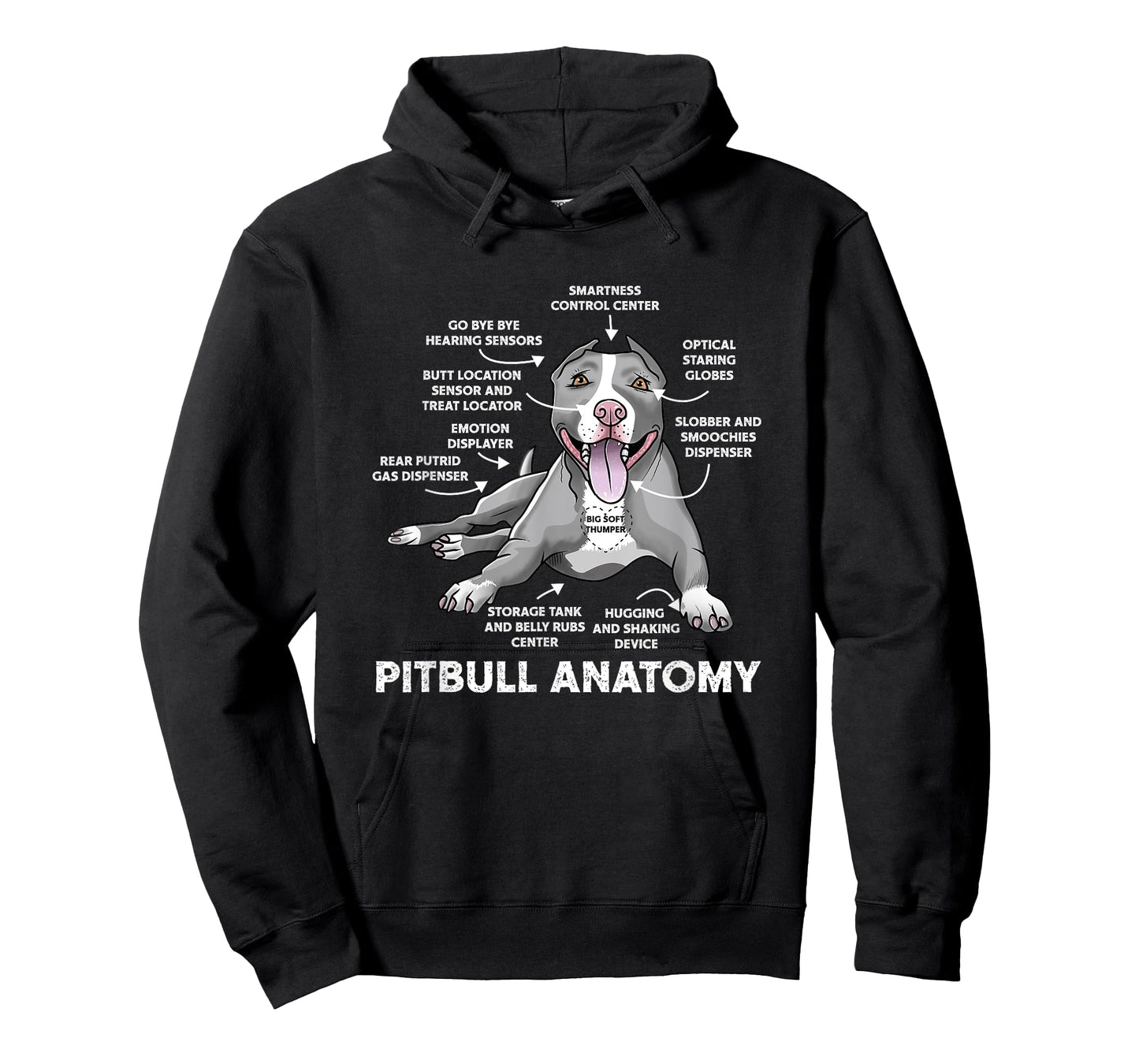 Pitbull Anatomy Funny BullDog Lover Dog Owner Men Women T-Shirt