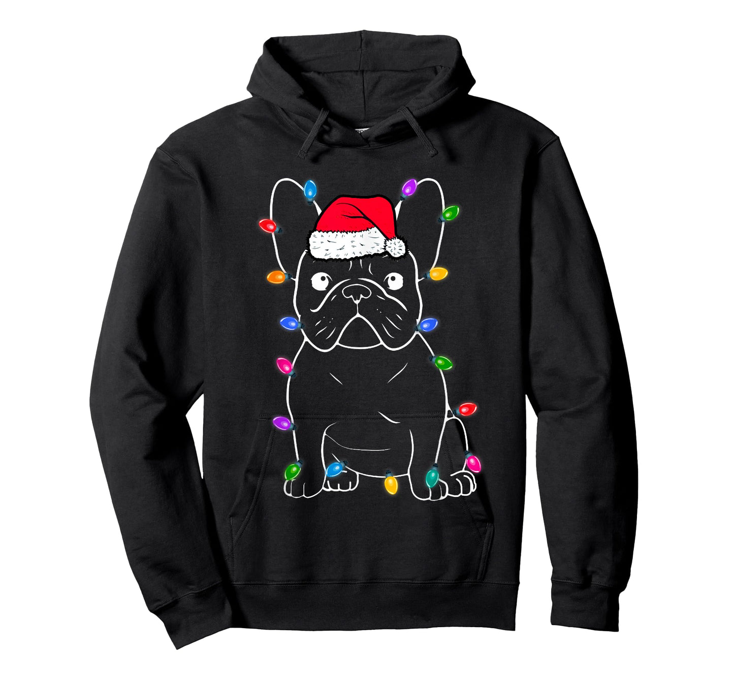 French Dog Xmas Lights Cute Christmas Matching Family Group T-Shirt