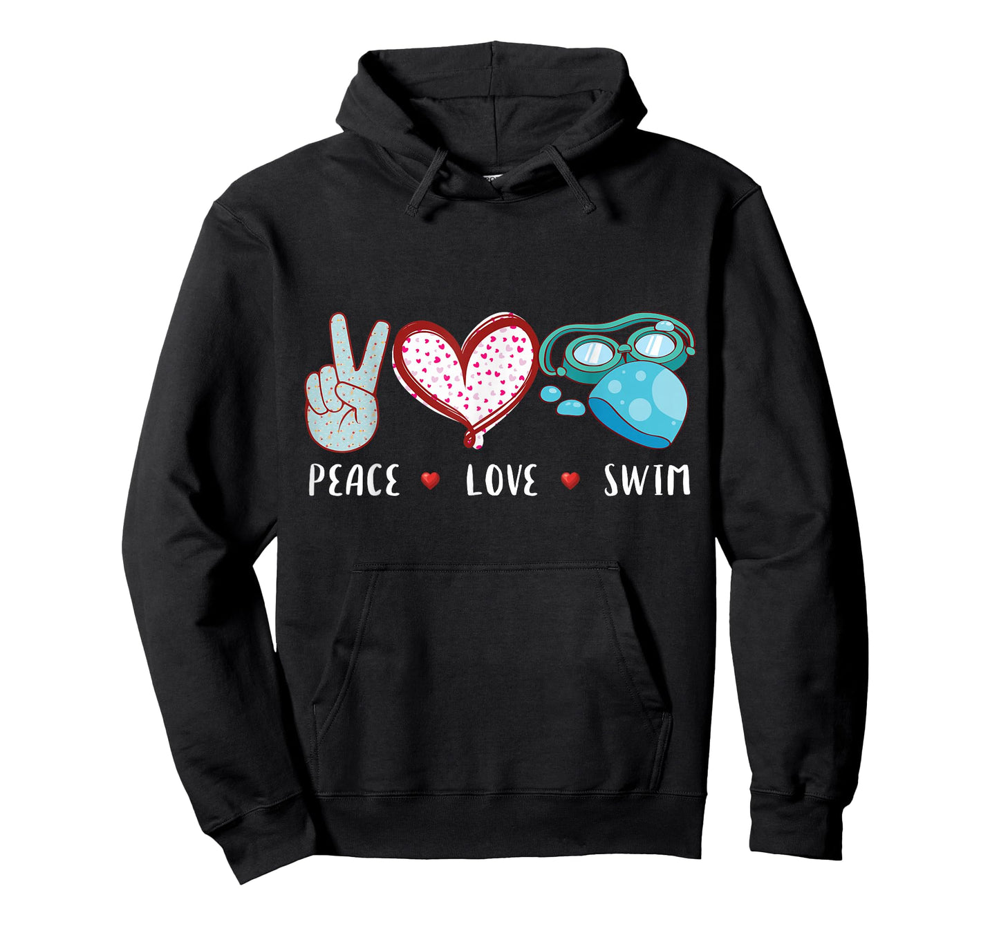 Peace Love Swim Gifts Swimmer Men Women Kids Boys Swimming T-Shirt