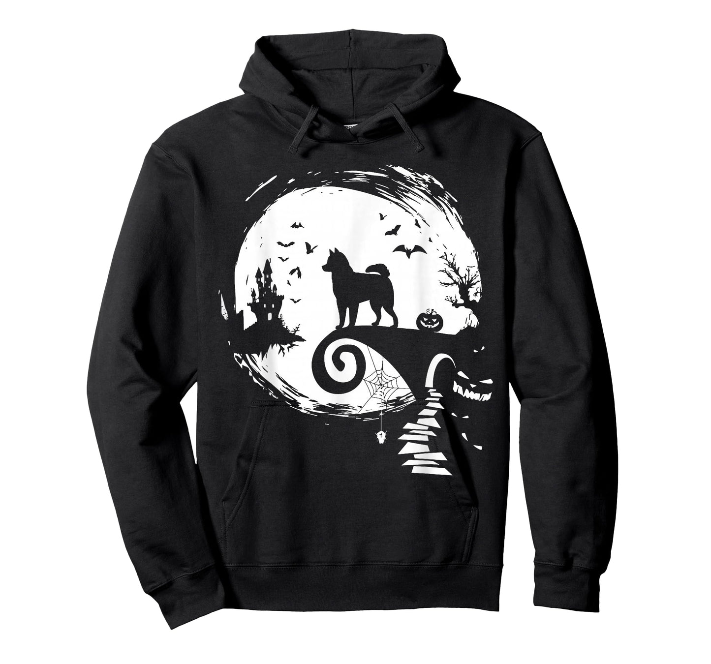 Husky Dog And Moon Halloween Costume Dog Lover Funny T-Shirt