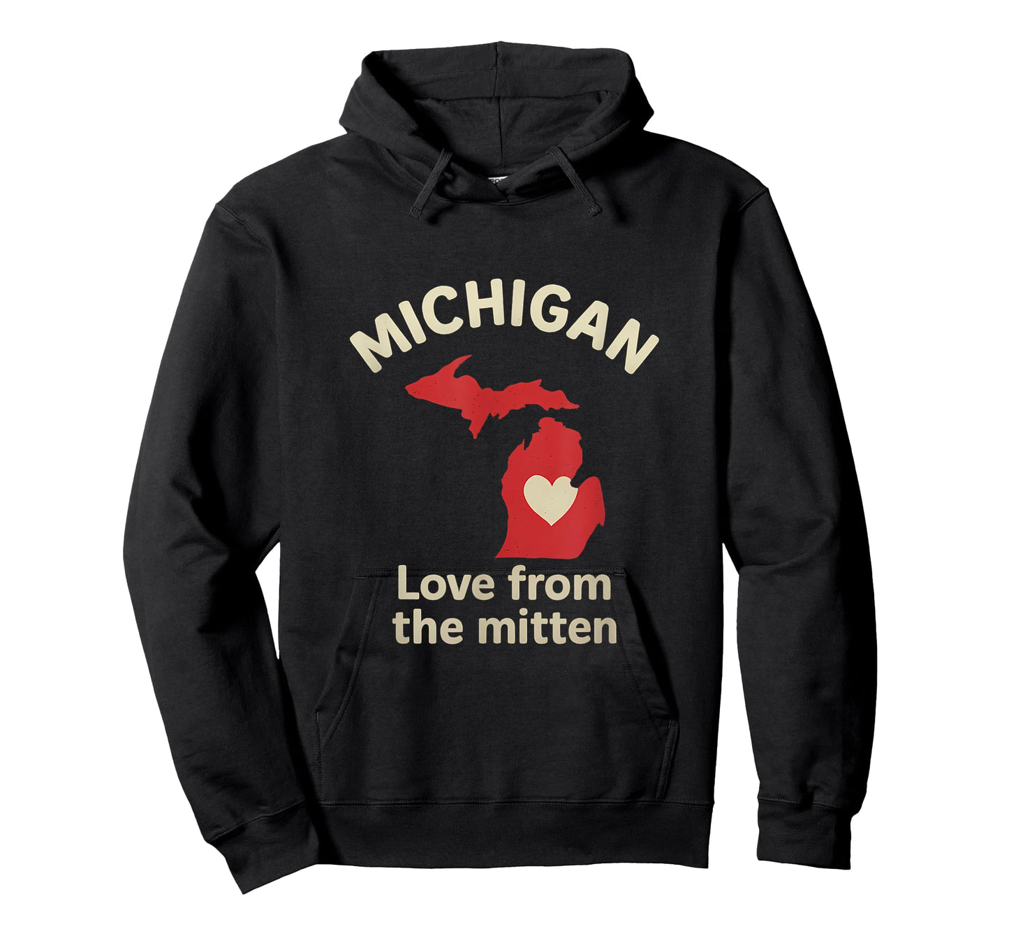 Michigan Mitten Heart State Pride Red Cream T-Shirt