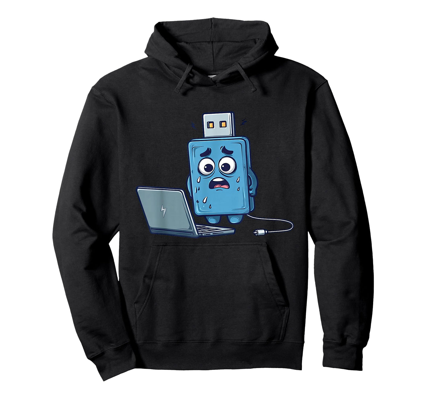 Funny Tech Costume with USB and Laptop Look T-Shirt