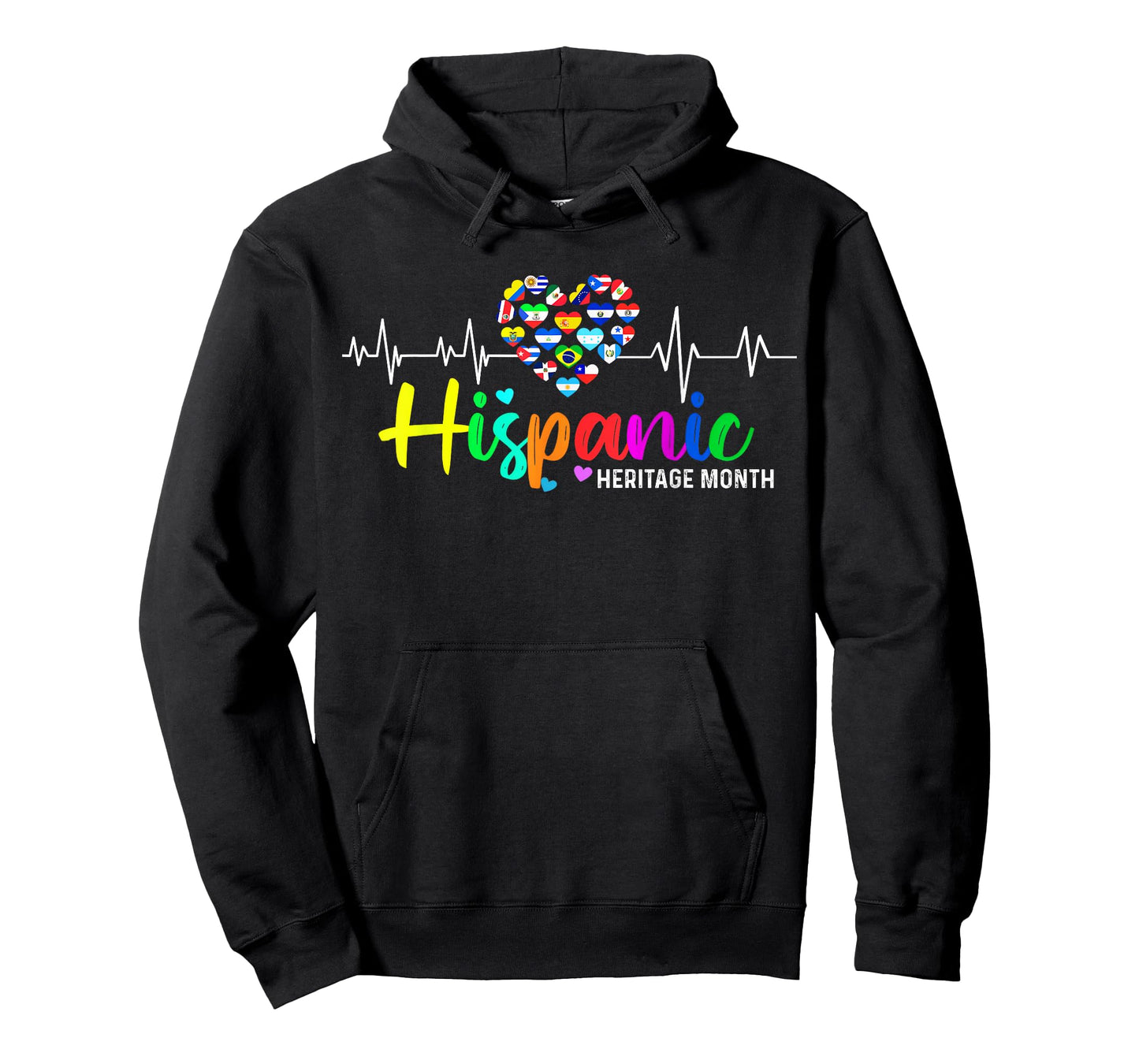 Hispanic Heritage Month Heartbeat Latin Flags Men T-Shirt
