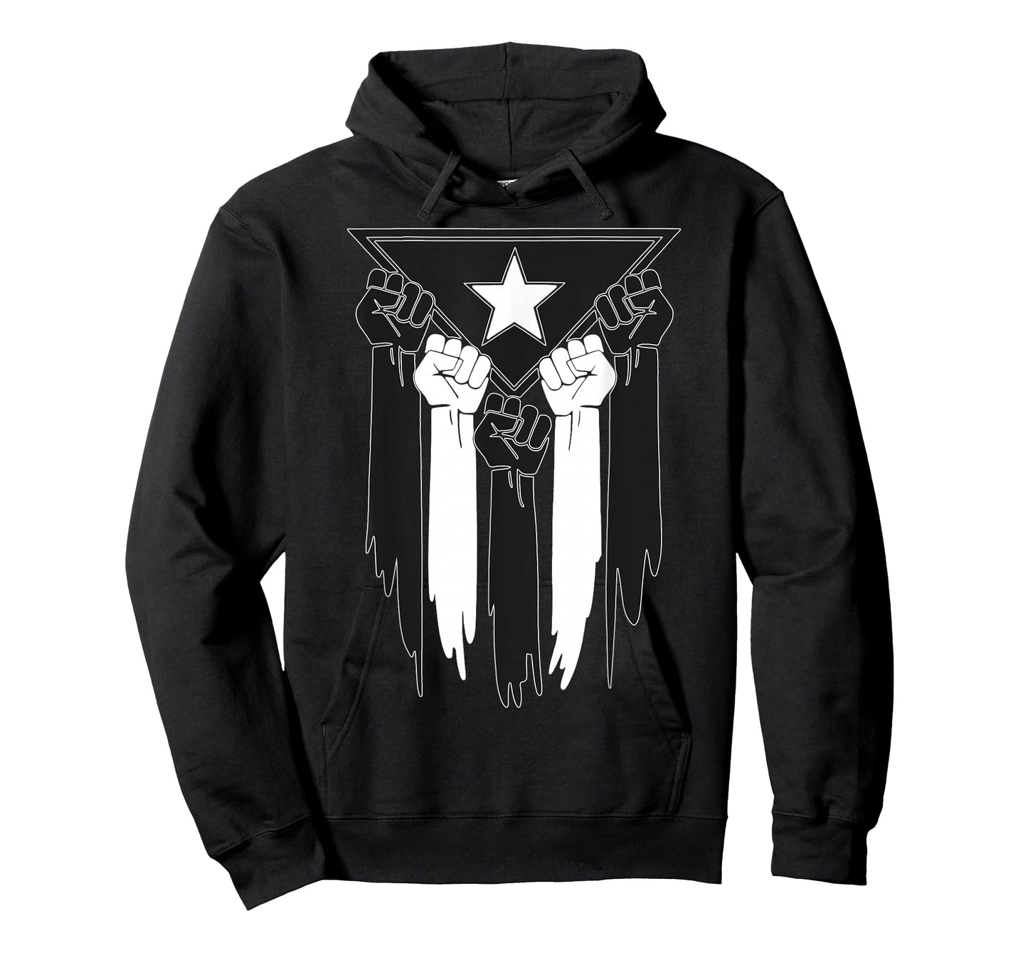 Black And White Puerto Rican Puerto Rico PR Flag Resist Fist T-Shirt