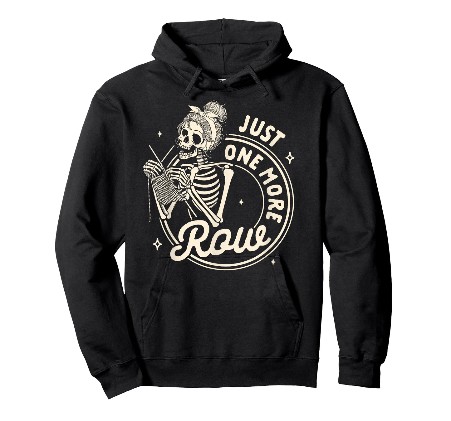 Knitting Lover Knit Happens Skeleton Just One More Row T-Shirt