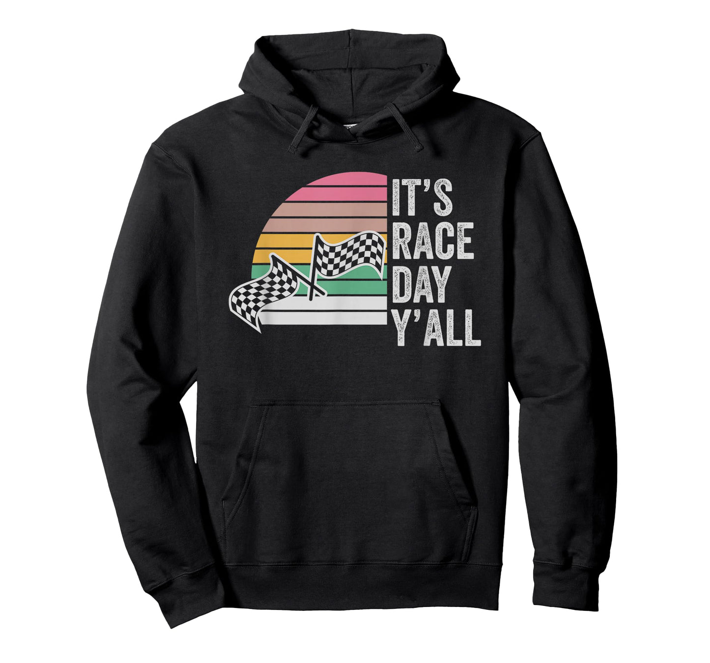 It's Race Day Y'all Checkered Flag Retro T-Shirt