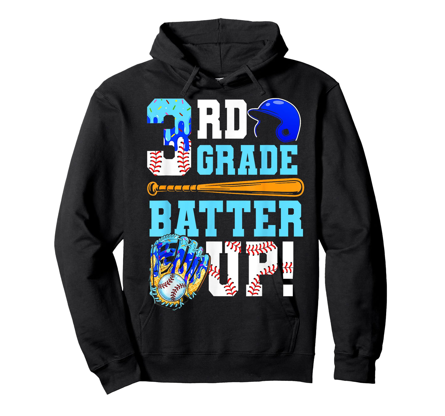 3rd Grade Back To School Baseball Drip Ice Cream Batter Up T-Shirt