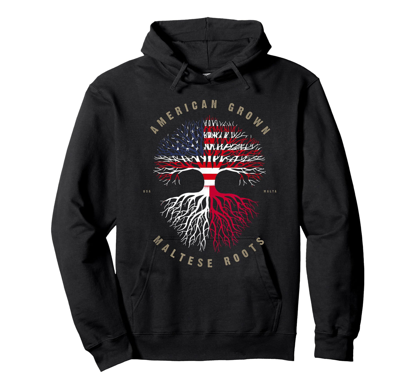 American Grown Maltese Roots Malta Flag T-Shirt T-Shirt