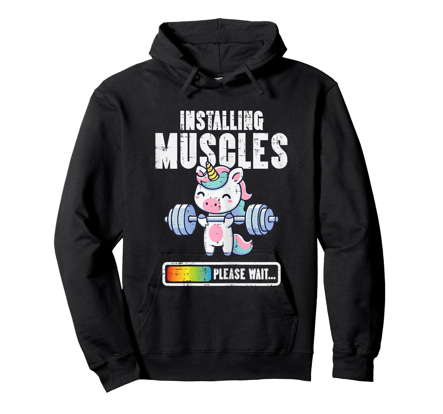 Gym Unicorn Installing Muscles Funny Workout Women Girls Kid T-Shirt