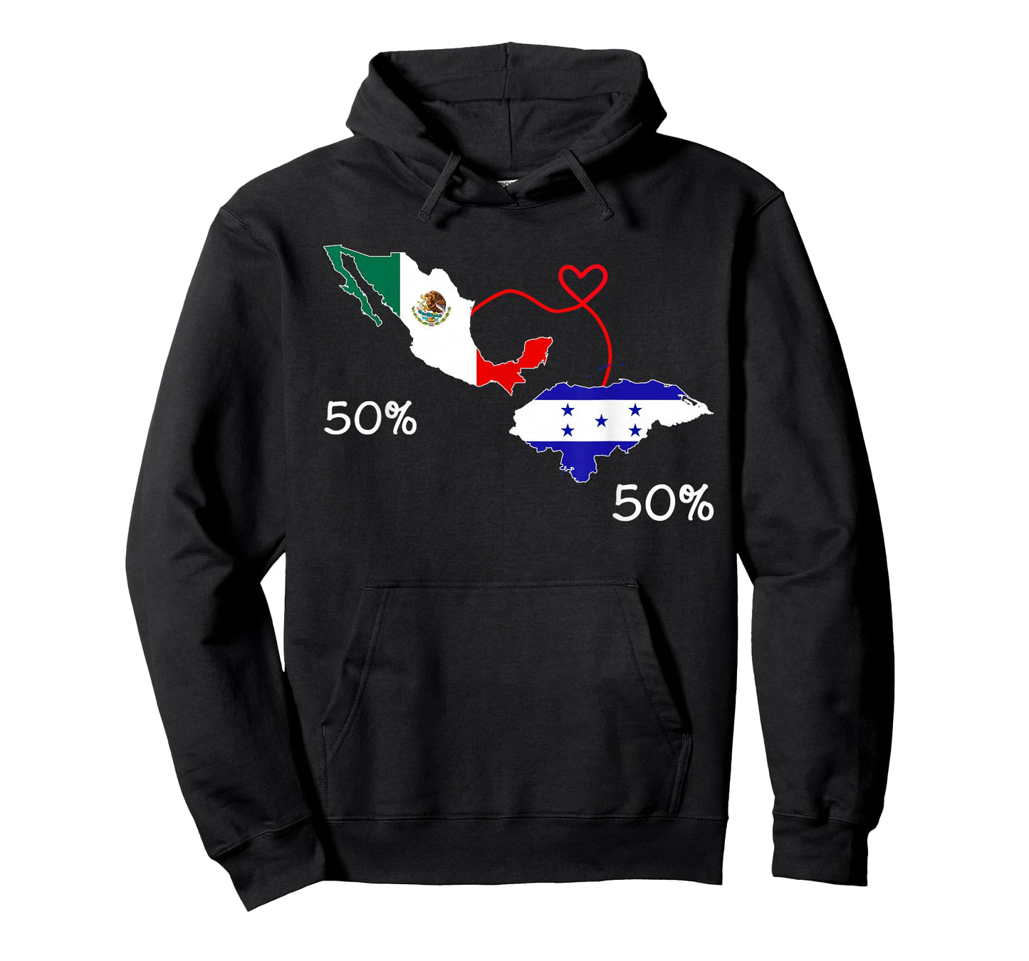 Half Mexican Half Honduran Flag Map Mexico Catracho T-Shirt