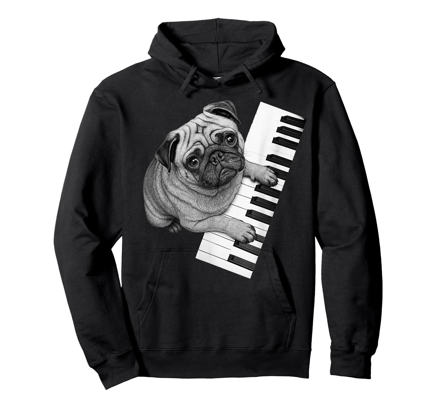 Pug Playing Piano Pianist Dog Lover T-Shirt