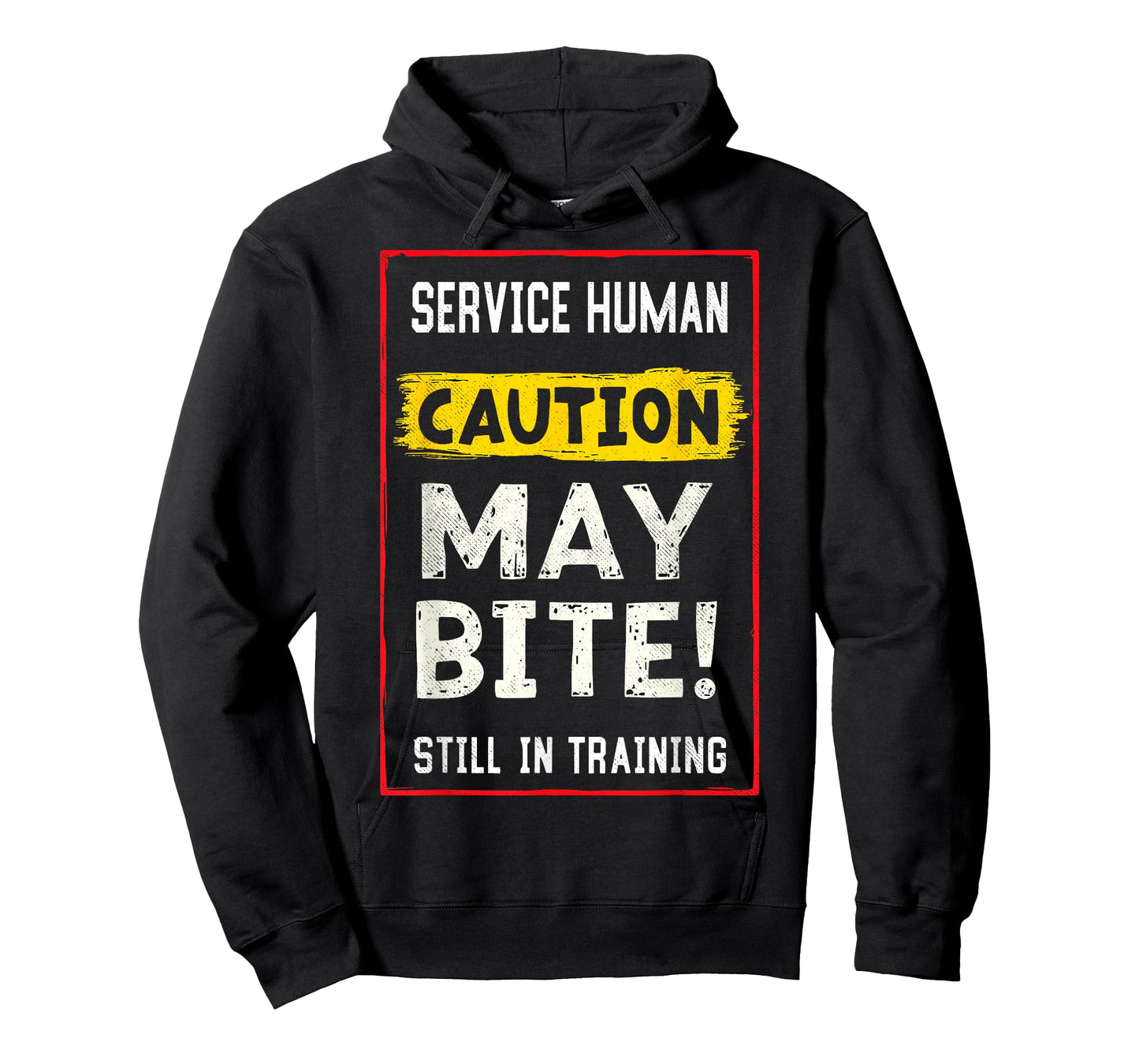 Service Human Caution May Bite Dogs Lover Funny Dog Trainer T-Shirt