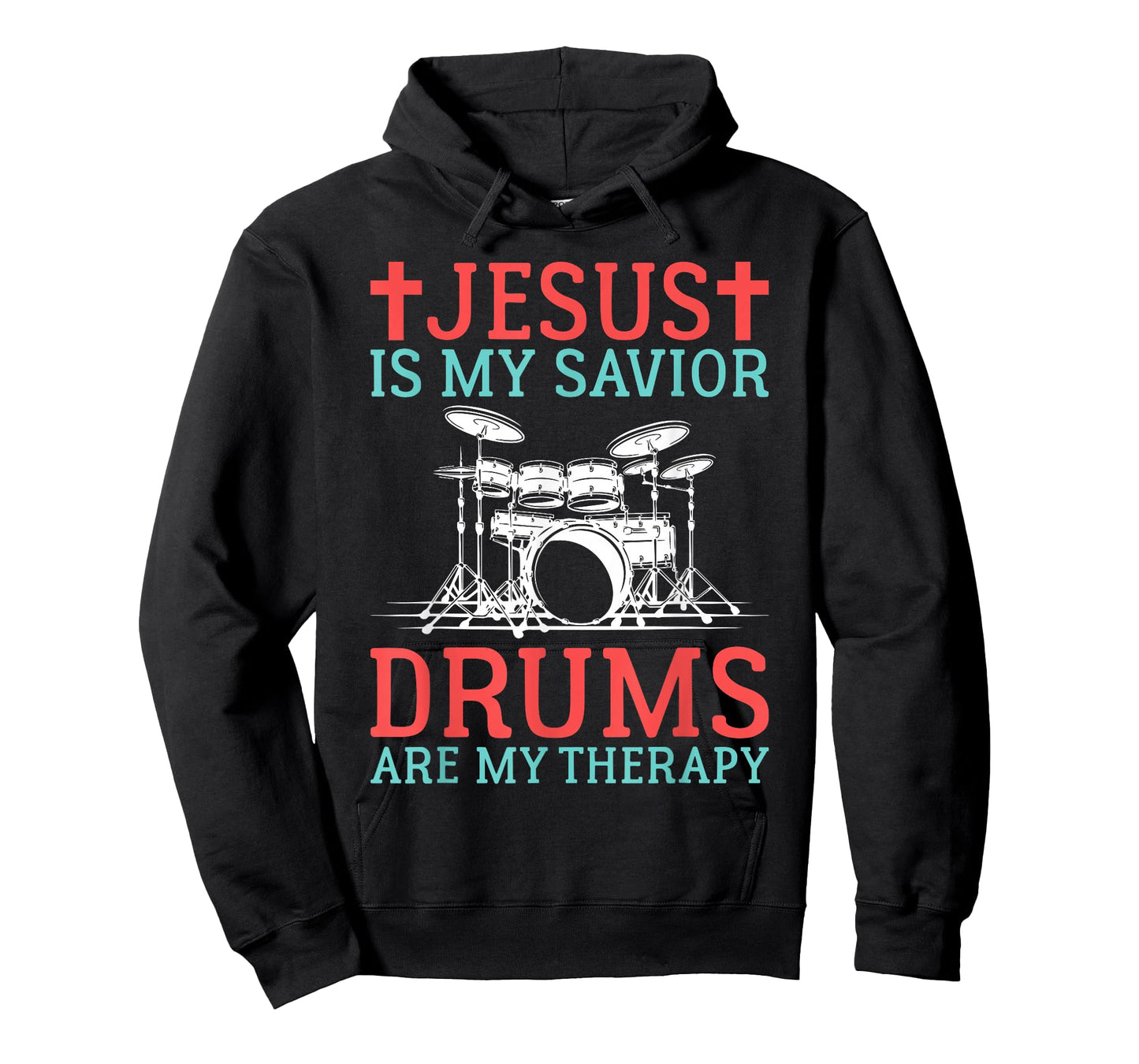 Jesus is my Savior Drums are my Therapy Jesus Drummer T-Shirt