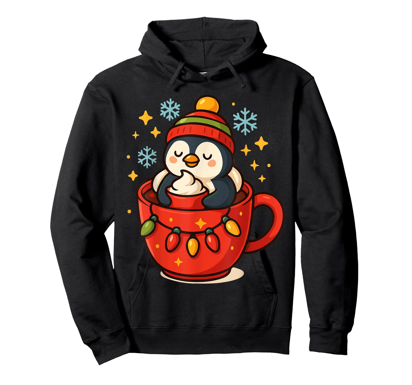 Penguin in Cup – Cute Christmas Winter Holiday Design T-Shirt