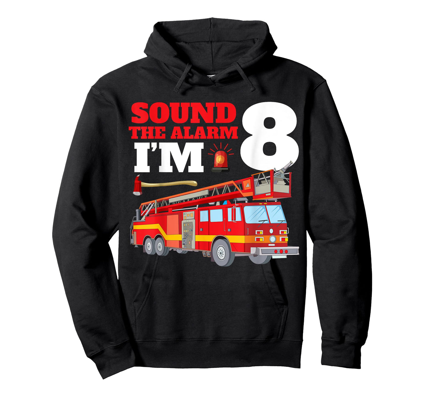 Sound The Alarm I'm 8th Birthday Fire Truck Firefighter 8 T-Shirt