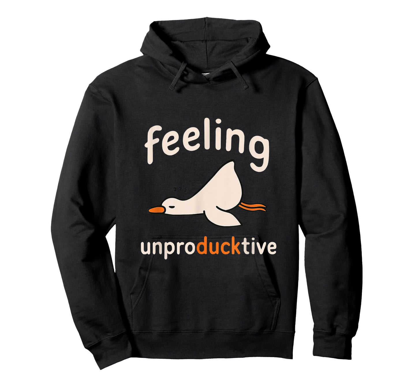 Humorous Funny Cartoon Duck Feeling Unproductive Humor T-Shirt