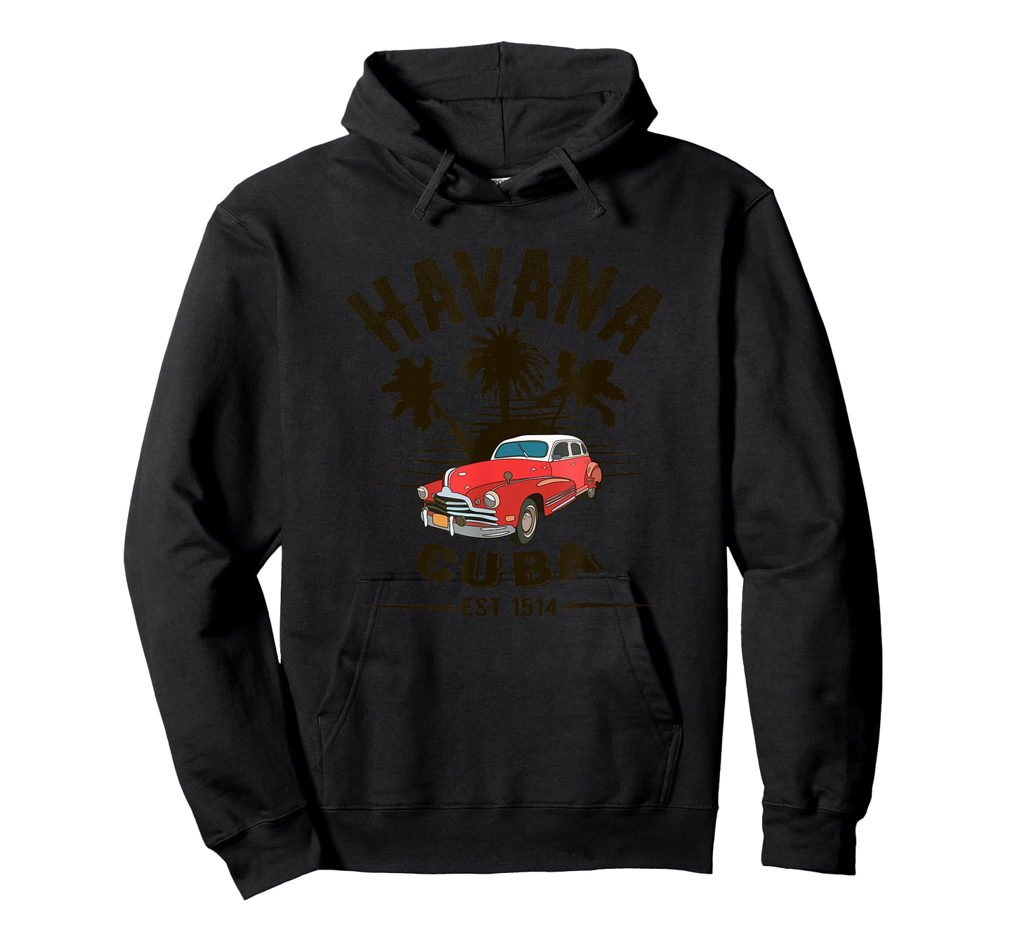 Havana Cuba - Classic Car Tropical Palm Tree Sunset T-Shirt