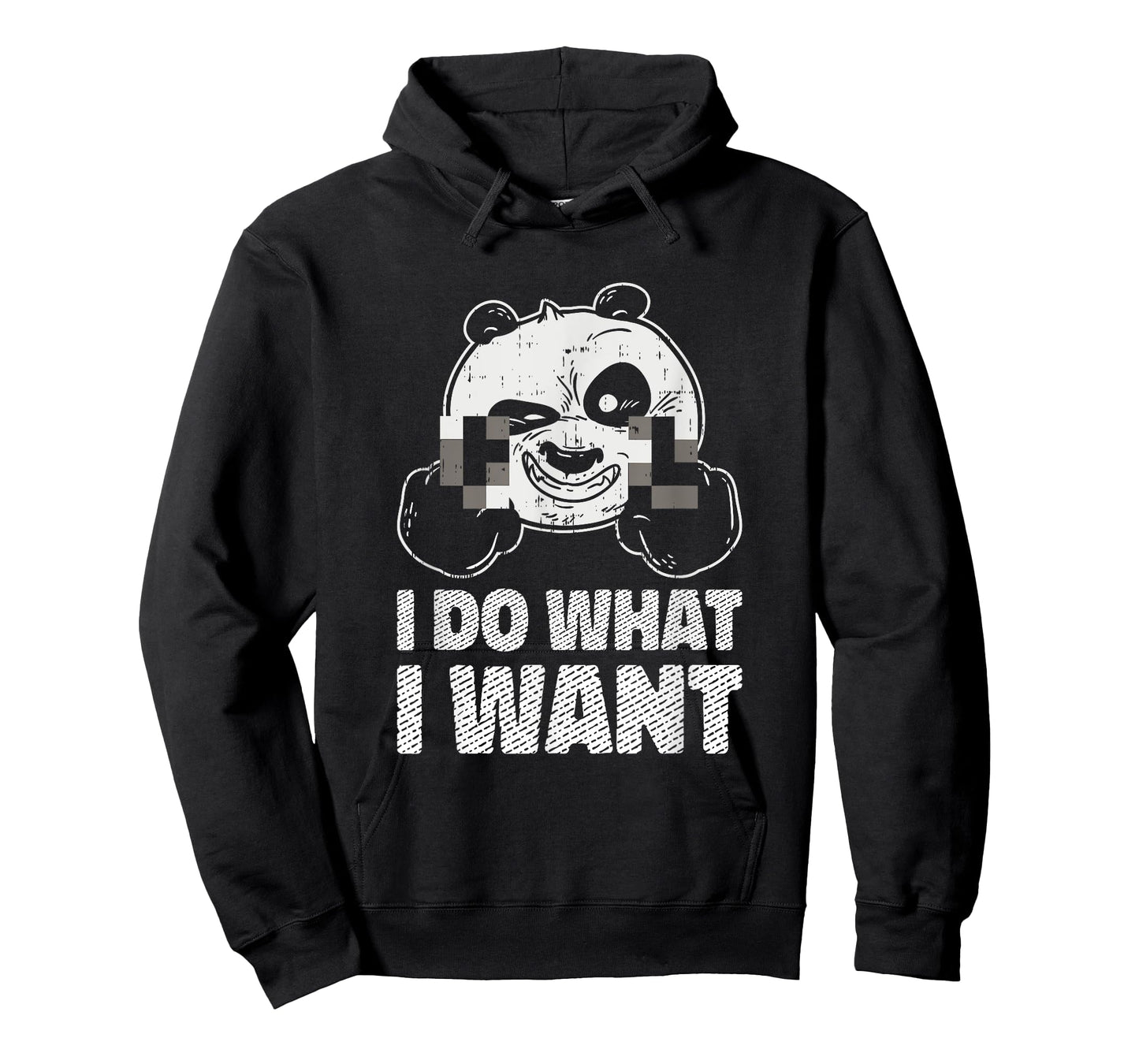 I Do What I Want Sassy Panda Bear Censored Middle Finger Fun T-Shirt