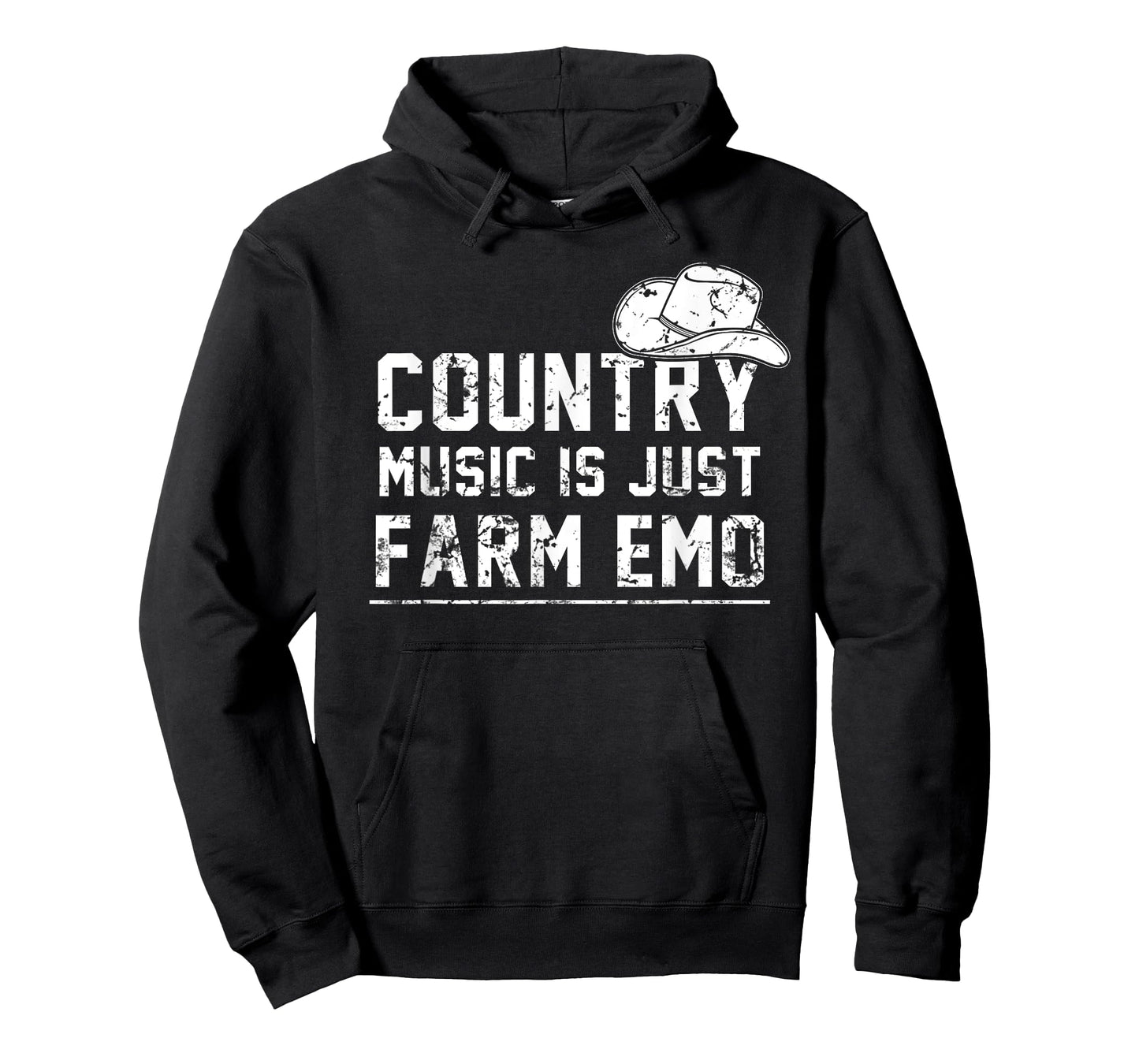 Unique Country Music Is Just Farm Emo Funny Western Hat T-Shirt