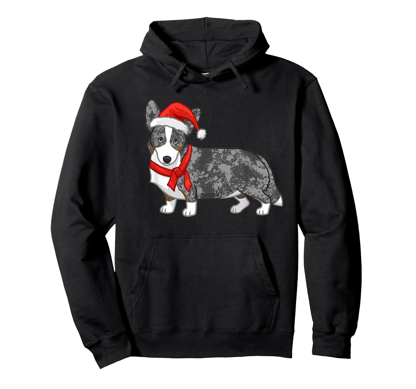Cute Blue Merle Cardigan Corgi Christmas Santa Hat T-Shirt