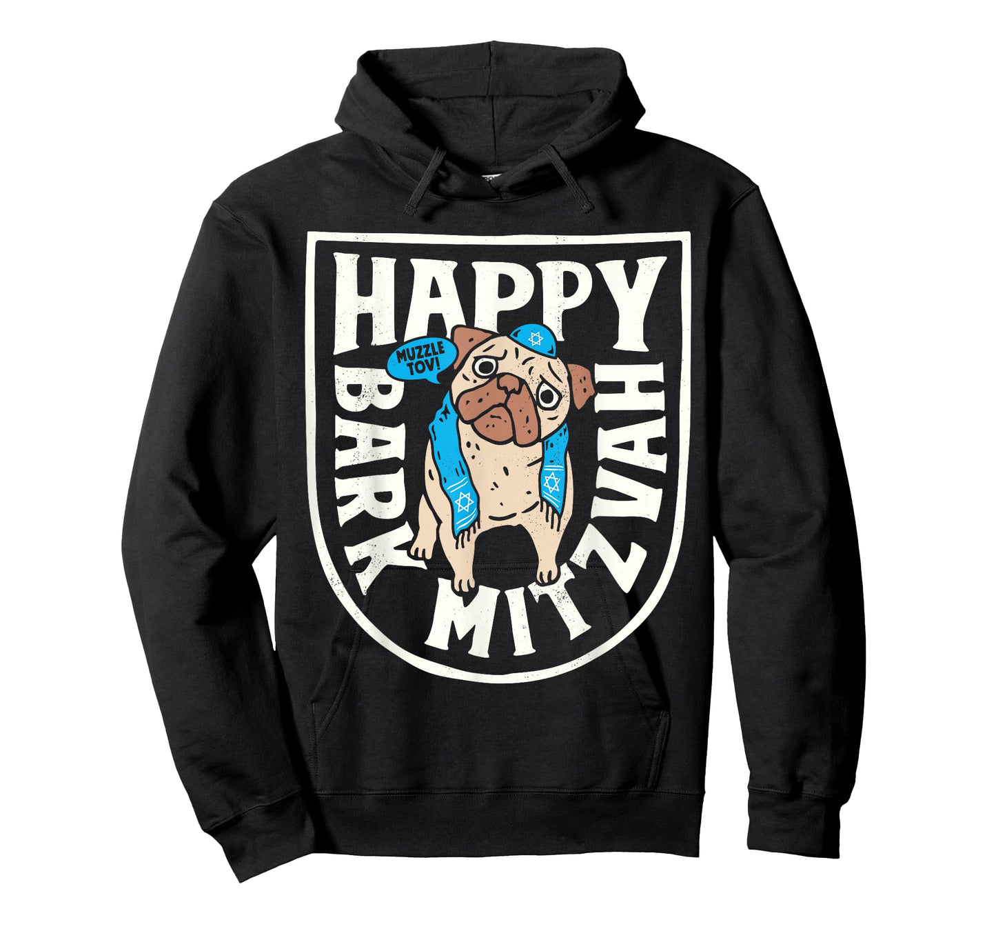 Hanukkah Pug Happy Bark Mitzvah Funny Jewish Chanukah Dog T-Shirt