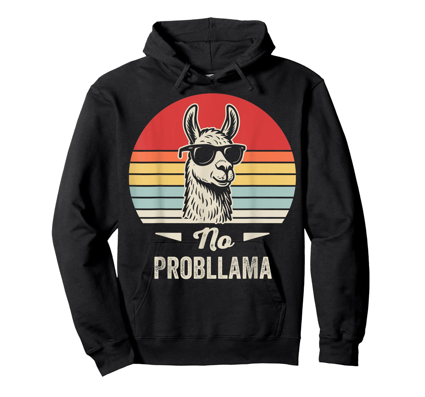 No Probllama Retro Llama Humor Design T-Shirt
