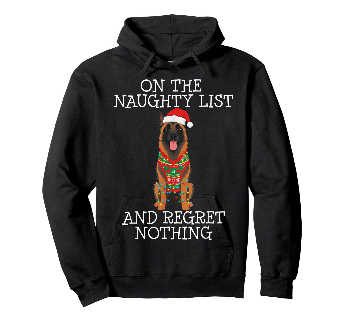Funny Christmas Belgian Malinois Naughty List T-Shirt