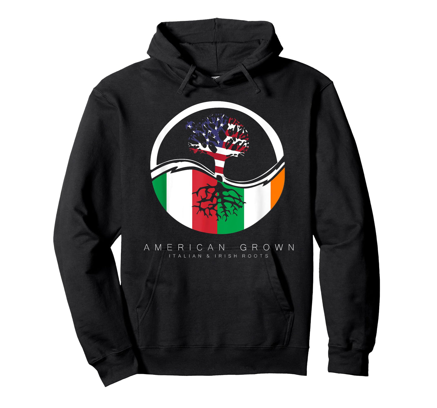 Italian Irish Roots - American Grown with Flag T-Shirt