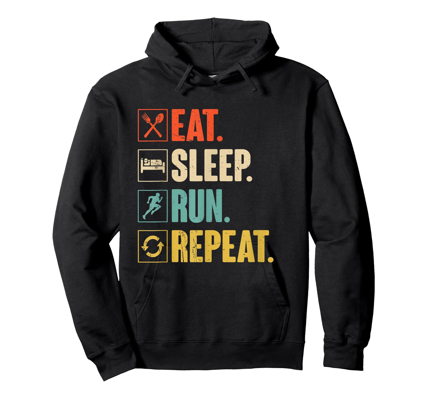 Eat Sleep Run Repeat Retro Vintage Running Runner Gift T-Shirt
