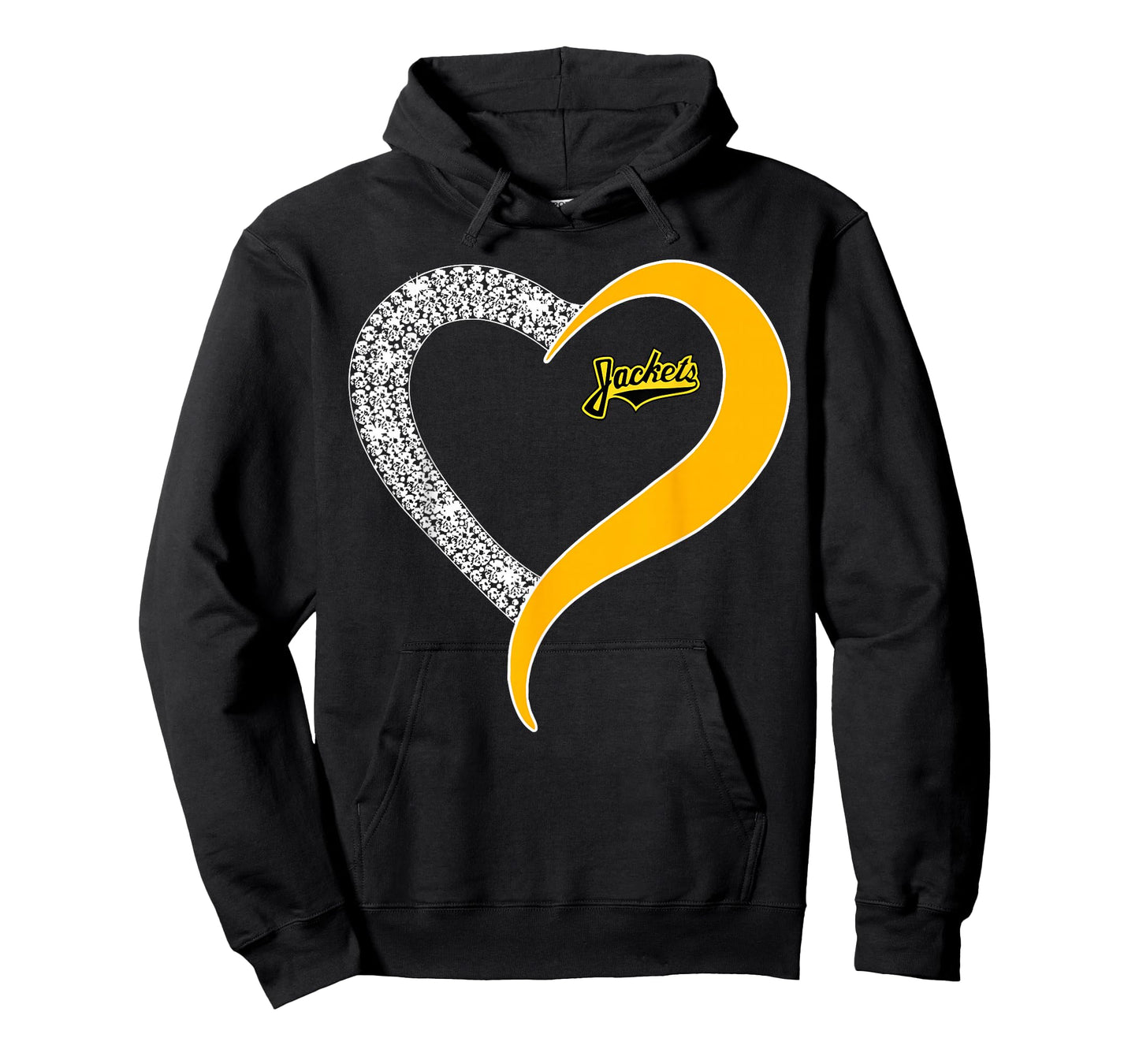 Denison Yellowjackets Logo Diamond Heart HS T-Shirt