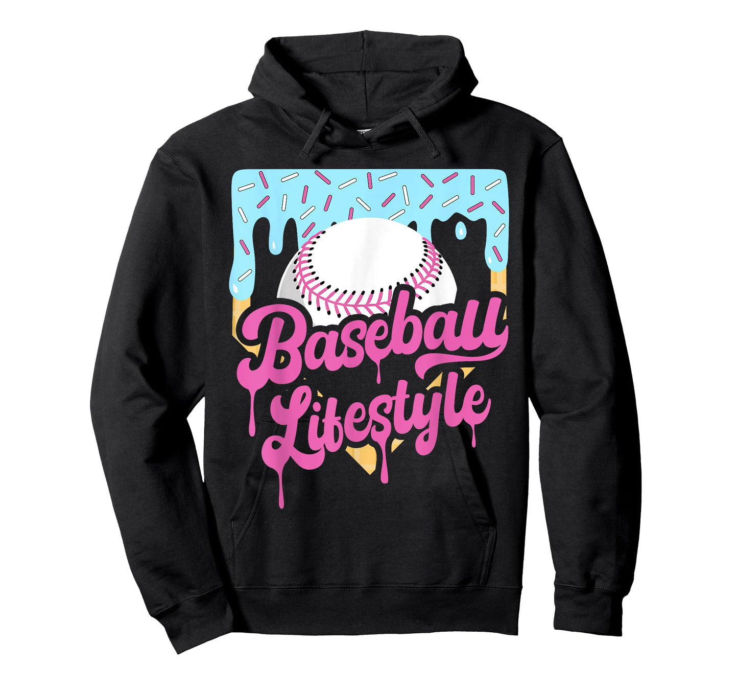 Baseball Lifestyle Home Plate Ice Cream Drip Men Boys Youth T-Shirt