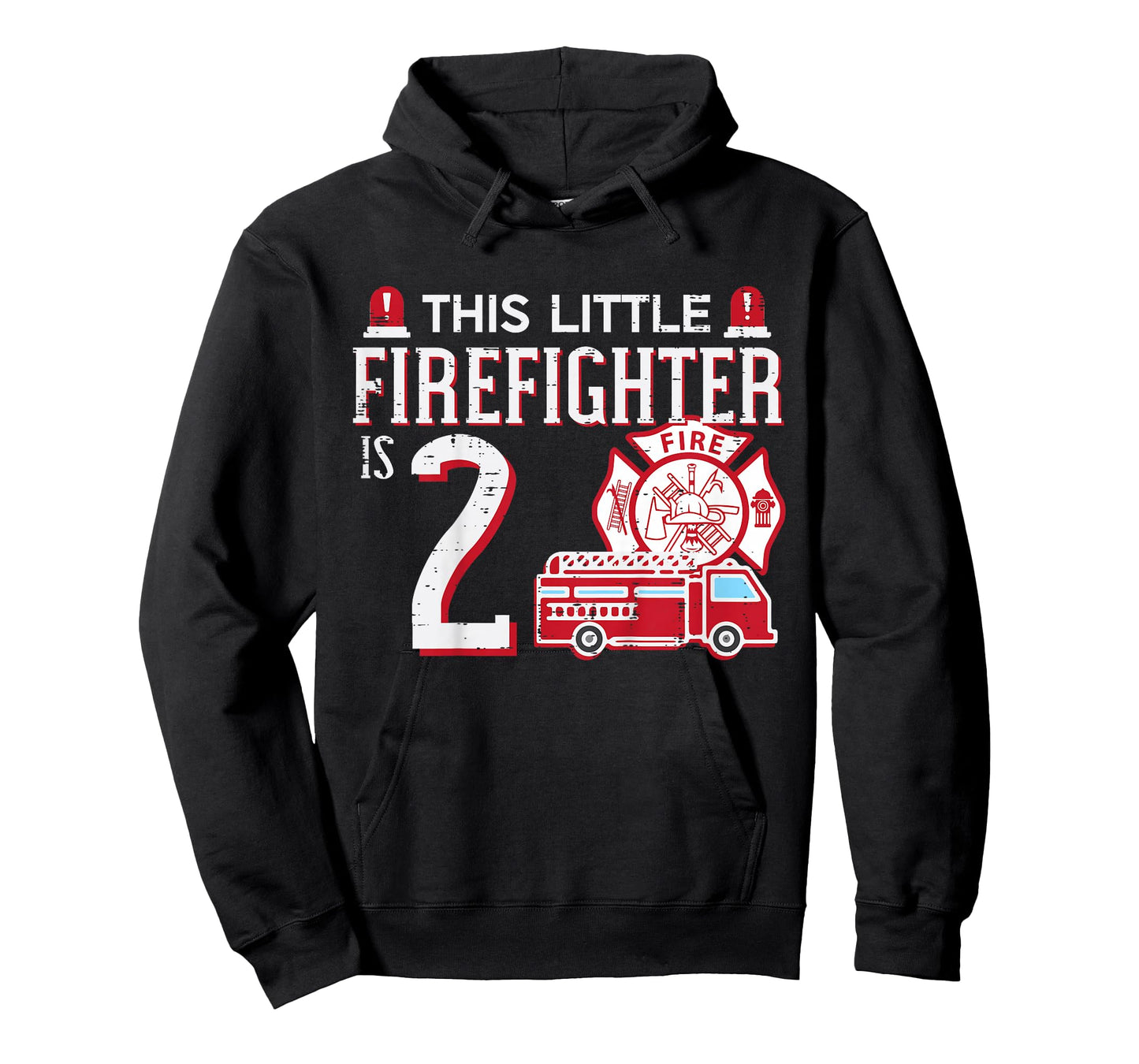 Kids 2nd Birthday This Little Firefighter Is 2 Fireman Boys Kids T-Shirt