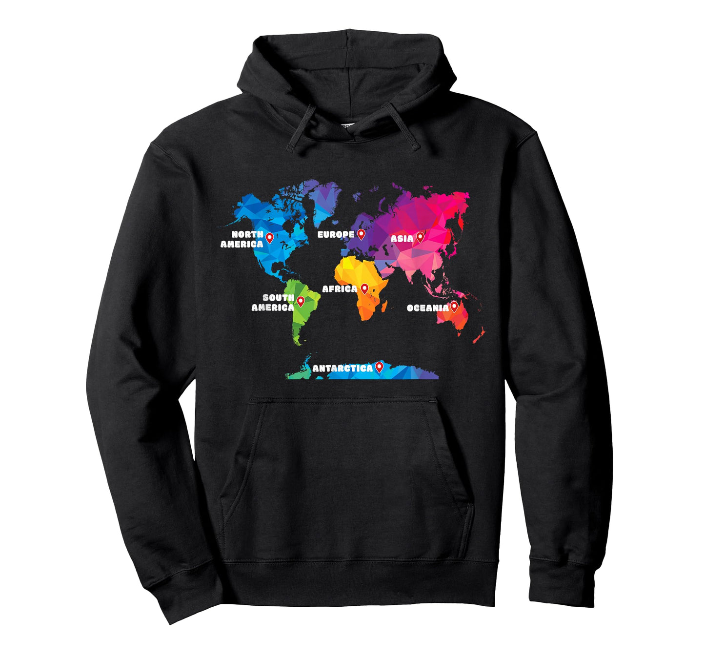 Colorful Map Earth Countries Continent Geography World Map T-Shirt