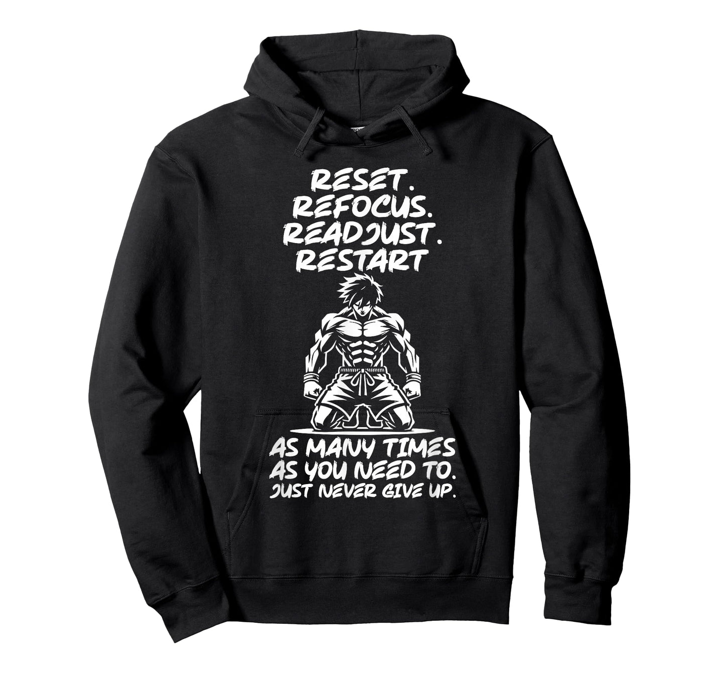 Reset Refocus Readjust, Anime Gym Workout Fitness Motivation T-Shirt