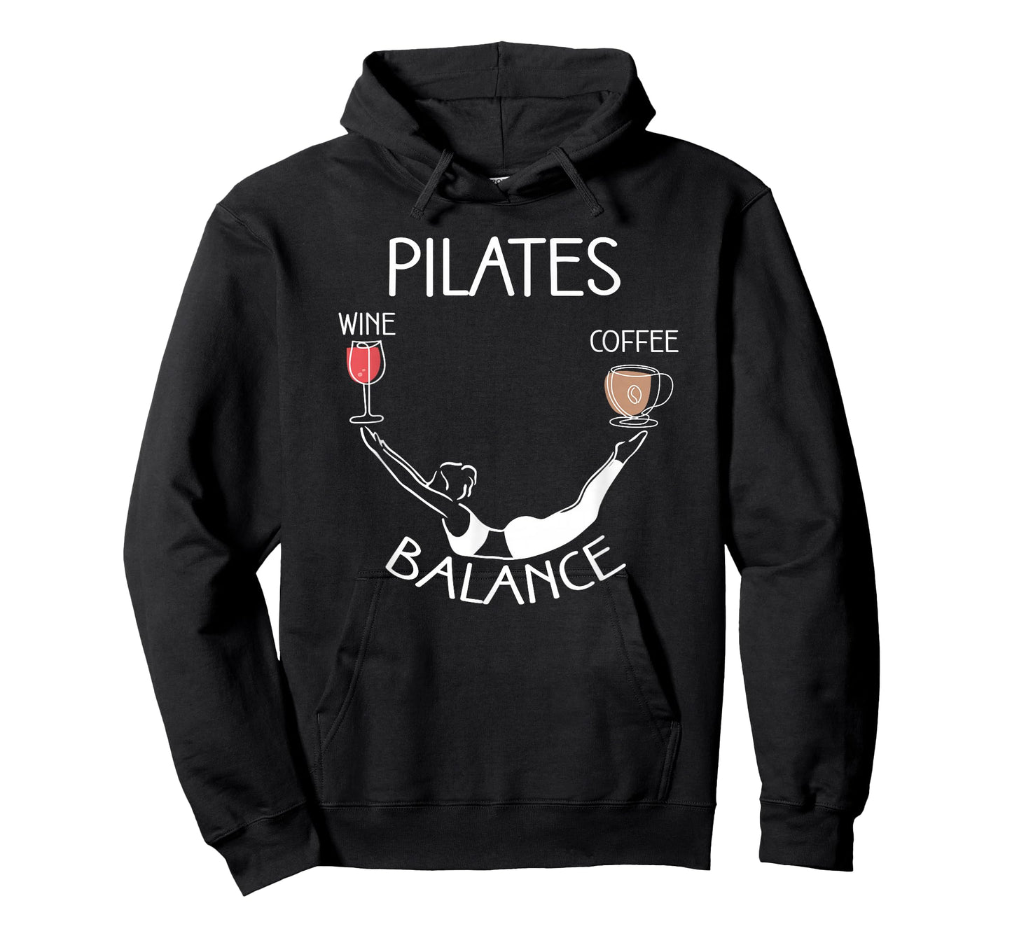 Pilates Balance Wine and Coffee Lovers Unique Pose T-Shirt